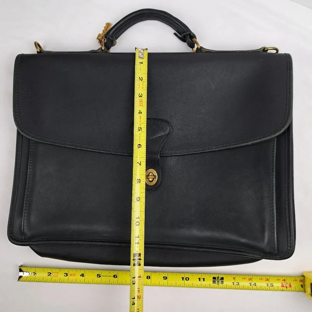 Jack Georges Black Saddle Leather Brief Case